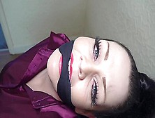Evil Emma Bound And Gagged In Satin And Leather