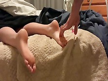 Tickling And Massaging Girlfriends Tiny Teen Feet (Cum On Feet)