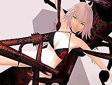 [O-Dio Mmd] Beach Babe Alter Gets Ambushed By Giant Insect