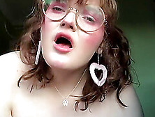 British Bbw In Glasses Masturbates On Webcam
