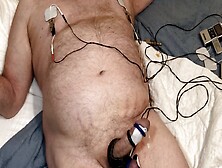 Estim With Steel Nipple Clamps And Tightly Bound Dick And Balls.  Hfo