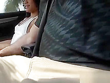 Black Chick Sucks Boyfriends Cock In The Car