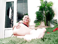 Foot Fetish Video: Sexy Beige Nylon Feet.  Hot Blonde Milf Arya Grander