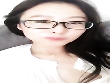 Chinese Cam Model Wasturbates Wearing Glasses