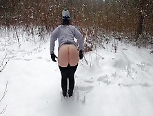 Mom Fat Booty Hit With Snowballs In Public 4K 5 Min
