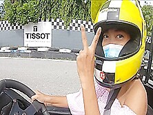 Cute Thai Amateur Teen Girlfriend Go Karting And Recorded On Video After