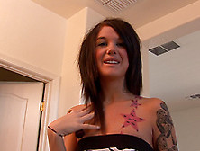 Teen Allie Shows Her Tattooed Naked Body