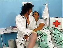 Sultry Brunette In White Lingerie Enjoys A Hard Fucking In The Clinic
