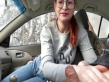 She Made A Deep Oral Sex In The Car For Money - Jizz In Mouth