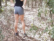 Park Trail Mom Flashing Showing Side Boob And Stripping Naked