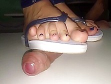 Latina Woman Sandals Cock Trample 4