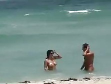 Hot Milf With Big Tits Gets Her Naked Ass Massaged At Beach