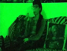 Sexy Goth Domina Smoking In Mysterious Green Light Pt1 Hd