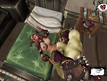 3D Monster Porno.  Sex With A Huge Orc! Brought The Girl To Exhaustion!
