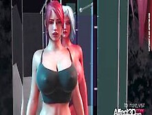 Big Boobs Redhead Babe Fucked By A Futa Demon In A 3D Animation