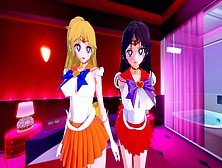 Foursome With Sailor Mars And Sailor Venus - Sailor Moon Porn