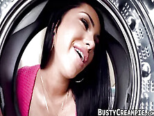 Delectable Mj Fresh Bounces Juggs While Fucking At Laundry
