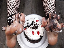 Asmr Binaural Feet Cake Smash Food Play