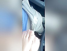 Received A Fantastic Footjob In My Car From My Kinky Fetish Girlfriend