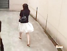 Fashionable Bimbo Wearing Sexy Skirt Gets In The Middle Of Sharking