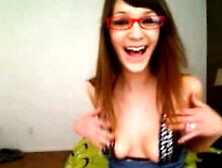 Nerd Sexy Teen Undressing On Webcam