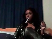 Smoking Black Beauty In Thigh High Boots