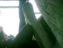 Teen Legs In Bus