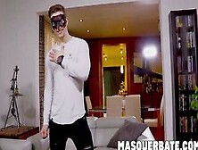 Solo Cock Masturbation With Handsome Masked Jock