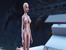 3Dxpassion - Alien Shemale Plays With A Hot Girl In The Mystical Cave On The Exoplanet