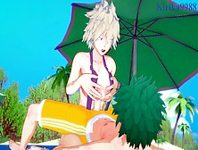 Mitsuki Bakugo And Izuku Midoriya Have Intense Sex On The Beach.  - My Hero Academia Cartoon