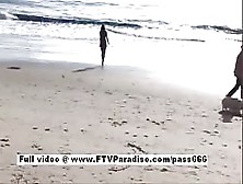 Genuine Adorable Busty Girl Flashing Tits On The Beach