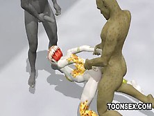 Cartoon Tube Presents A Mmf Threesome With 3D Animated Alien Vixen