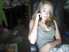 Peep! Live Chat Masturbation! Golden-Haired Hotty Of Overseas Hen Bowl-Shaped Melons