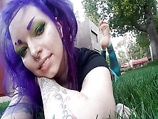 Purple Hair Goth Lady Soles Oil Rub