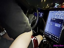 Hot Sexy Thin Teeny Bailey Base Mounts Tinder Date In His Tesla While Driving - 4K