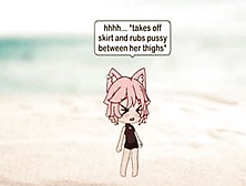 Gacha Life Girl Squirt On Beach! Public! Wet Noises