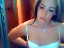 Webcam Girl Flashes Her Pierced Belly Button