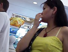 Lady In Yellow Skirt Was Recorded On Spy Camera