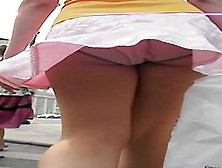 Fantastic Ass Hidden Under A Pink Mini-Skirt On Cam