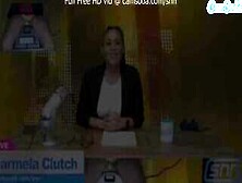 Sexy Hispanic News Anchor Masturbation On Air