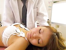 Hairy Japanese Hottie Filled With Jizz During Medical Exam