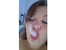 Bbw Smokes With Rings And Drifts