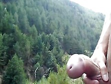 Wank With A Watch.  Masturbation On A Mountain.  Touching My Skinny,  Oiled Body Public.
