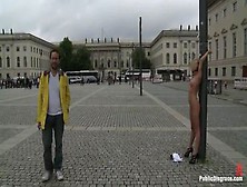 Mellow Blond Paris Pink Having A Real Bdsm Experience In Public Place