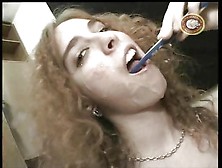 Redhead Brushes Her Teeth With Fuckjuice