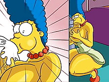 Huge Cock From A Hole In The Wall Filled All The Wet Holes Of Housewife Marge With Hot Sticky Sperm Comic Parody