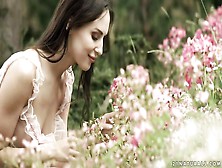 All-Natural Young Brunette Lilu Moon Anally Fucked In The Garden