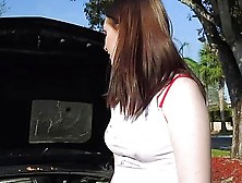 Hot Ass Brunette Maya Kendrick Hitchhikes And Fucks Dude In His Car