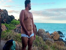 Curvy Gay Amateur Enjoys A Beach Outing For Ass Flaunting And Self-Pleasure