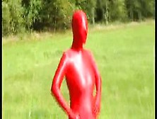 Outdoor In Red Spandex